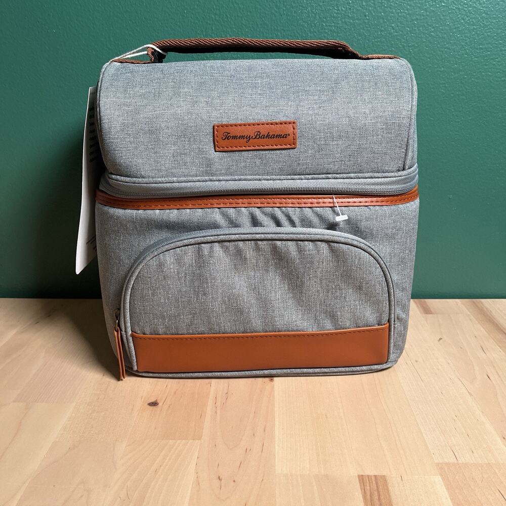 Tommy Bahama NWT‎ New Secret Lunch Bucket Box Zipper Gray w/ Handle